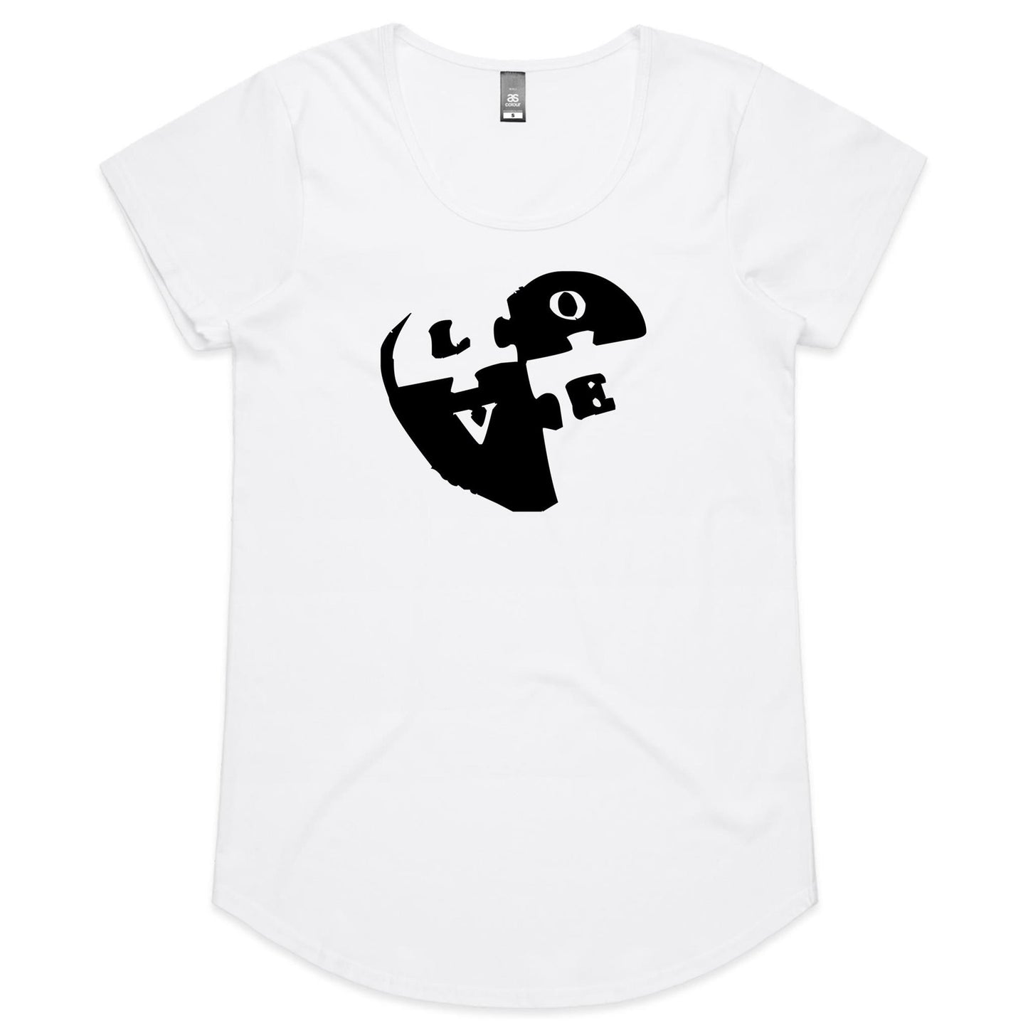 Chequered Heart - Womens Scoop Neck T-Shirt