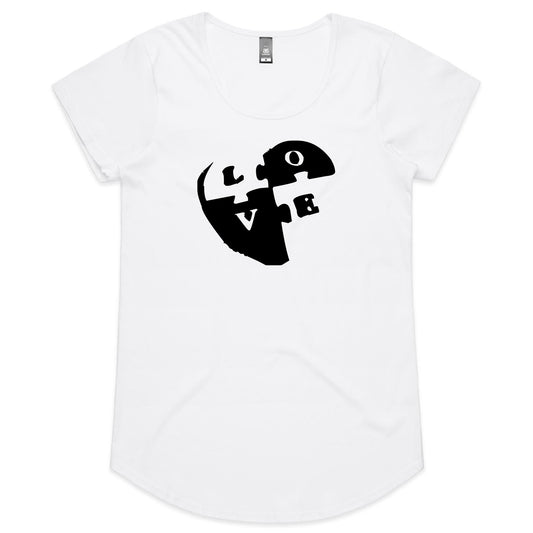 Chequered Heart - Womens Scoop Neck T-Shirt