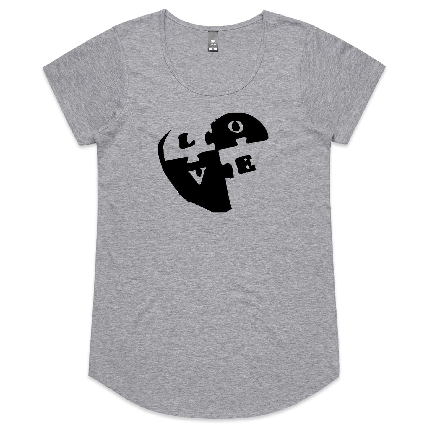 Chequered Heart - Womens Scoop Neck T-Shirt